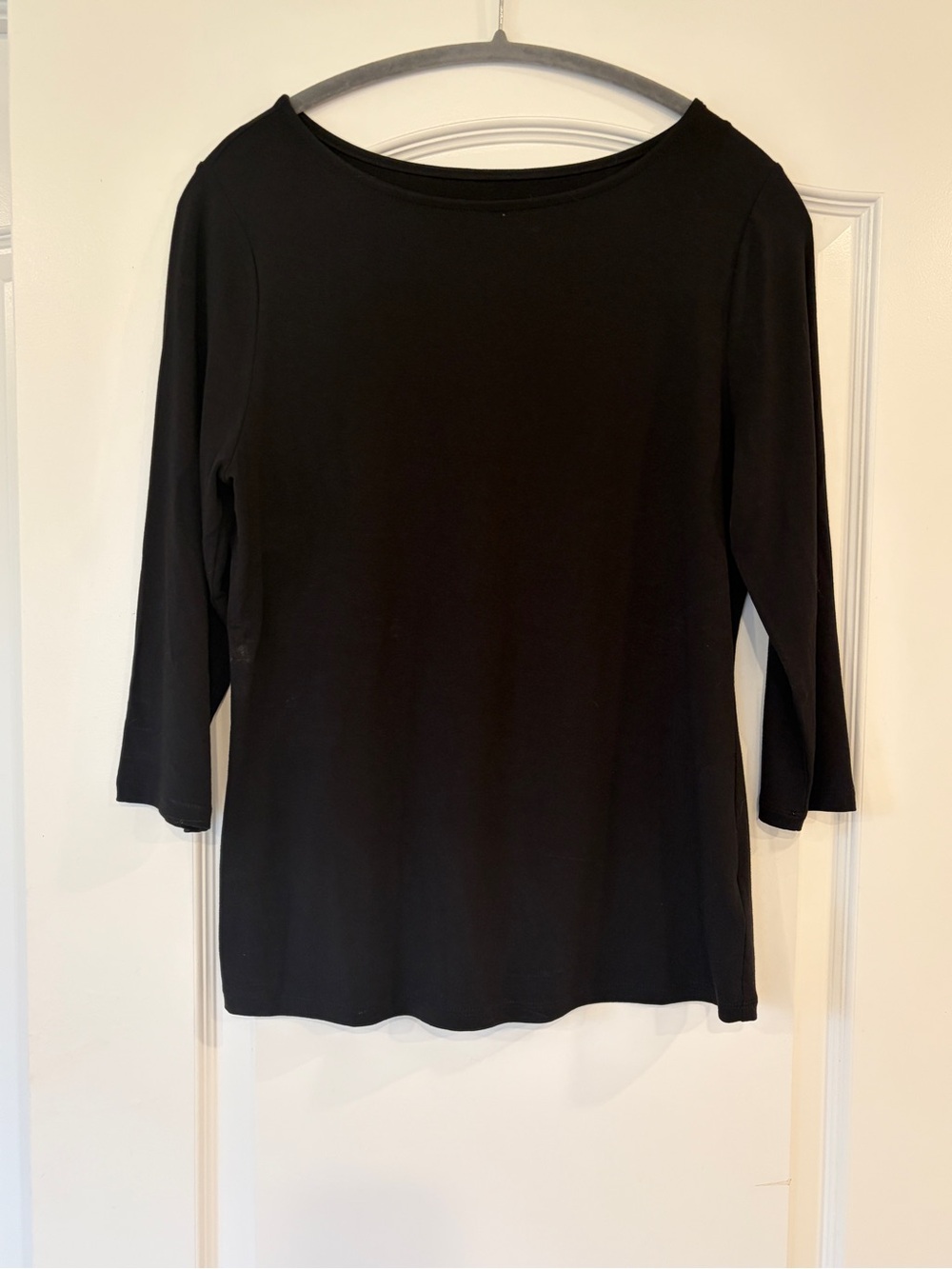 NWT A New Day Black 3/4 Sleeve Boat Neck Top Size Medium